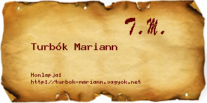 Turbók Mariann névjegykártya