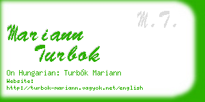 mariann turbok business card